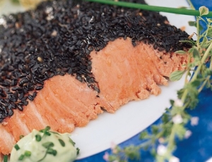 Cold Salmon with Black Sesame Crust and Herb Mayonnaise