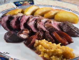 Duck Breasts with Apples & Plums and Homemade Applesauce