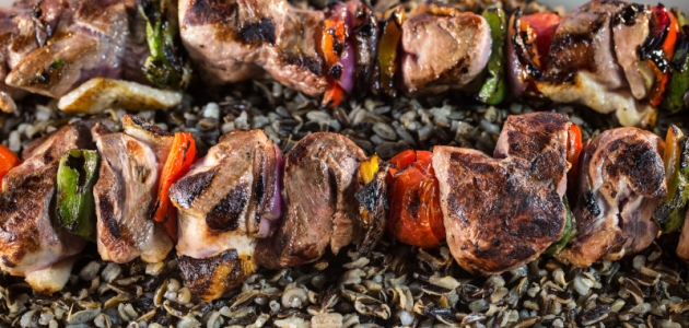 Grilled Wild Duck Kabobs with Wild Rice