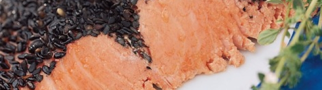 Cold Salmon with Black Sesame Crust and Herb Mayonnaise