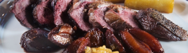 Duck Breasts with Apples & Plums and Homemade Applesauce